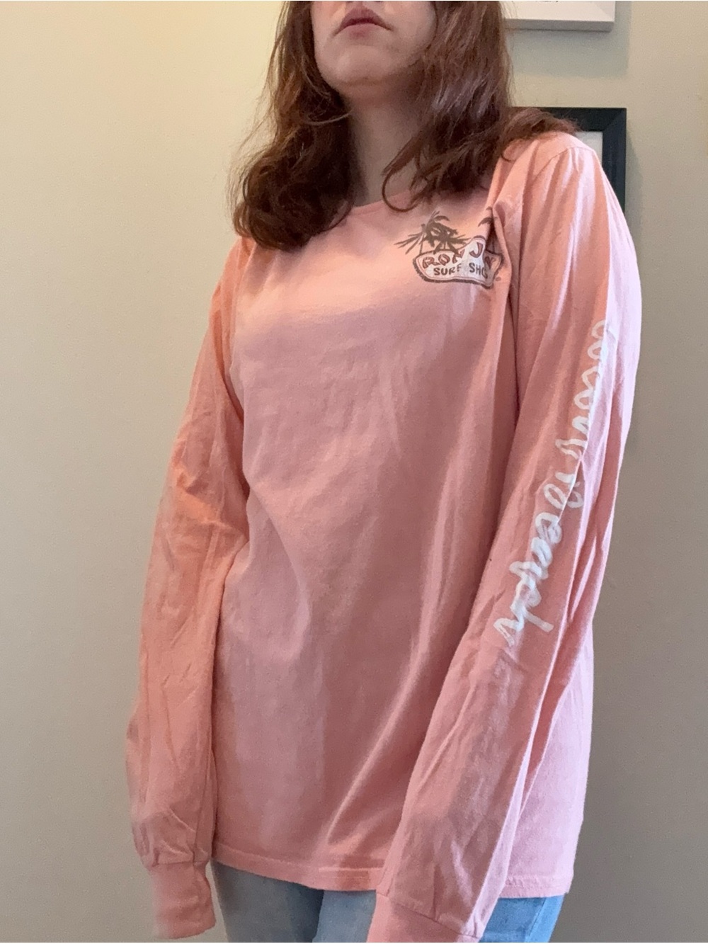 Long Sleeve Pink Surf Logo Tee